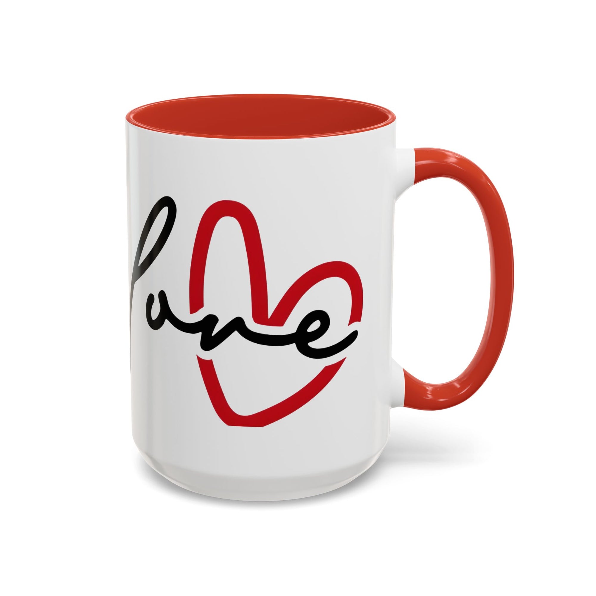 Romantic Love Mug | Heart Script Coffee Cup