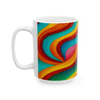 Retro Swirl Mug | Colorful Ceramic Coffee Cup | Modern Art Gift
