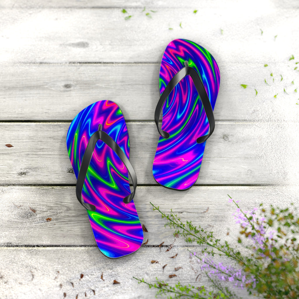Vibrant Tie-Dye Flip Flops | Colorful Summer Beachwear