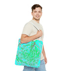 Ocean Swirl Tote Bag | Turquoise Abstract Beach Shopper