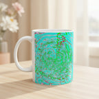 Green Abstract Mug | Modern Ceramic Coffee Cup | Nature Inspired Gift