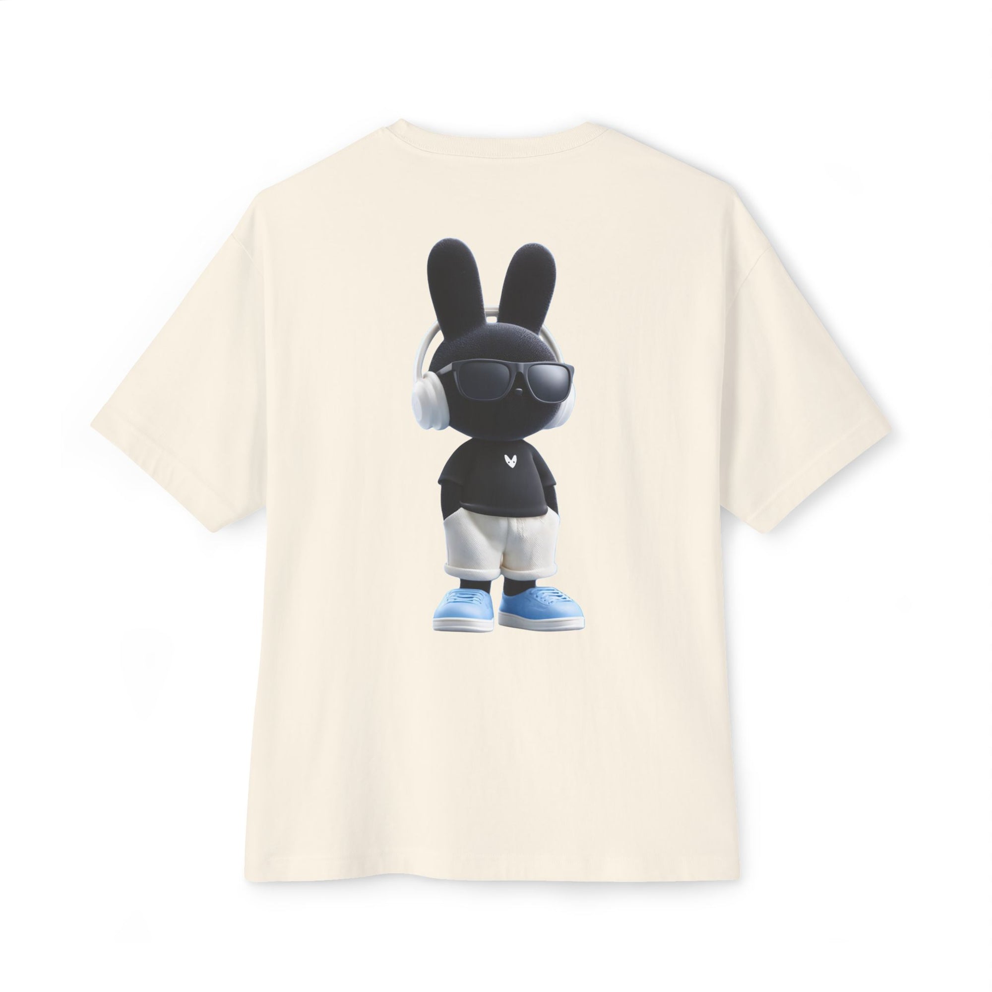 Oversized | Black Bunny Character Tee | Bunny Graphic T-Shirt