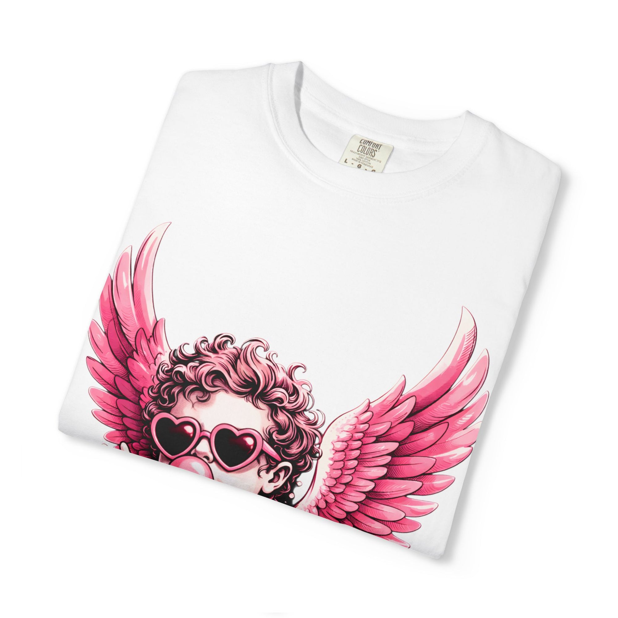 Pink Cherub Angel bubblegum sunglasses T-Shirt | Cupid winged baby graphic