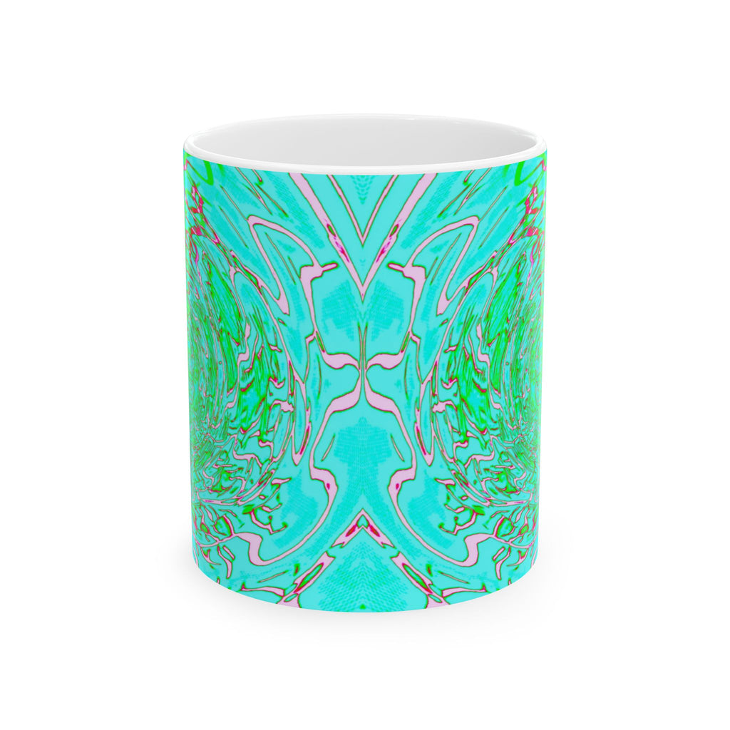 Green Abstract Mug | Modern Ceramic Coffee Cup | Nature Inspired Gift