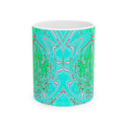 Green Abstract Mug | Modern Ceramic Coffee Cup | Nature Inspired Gift