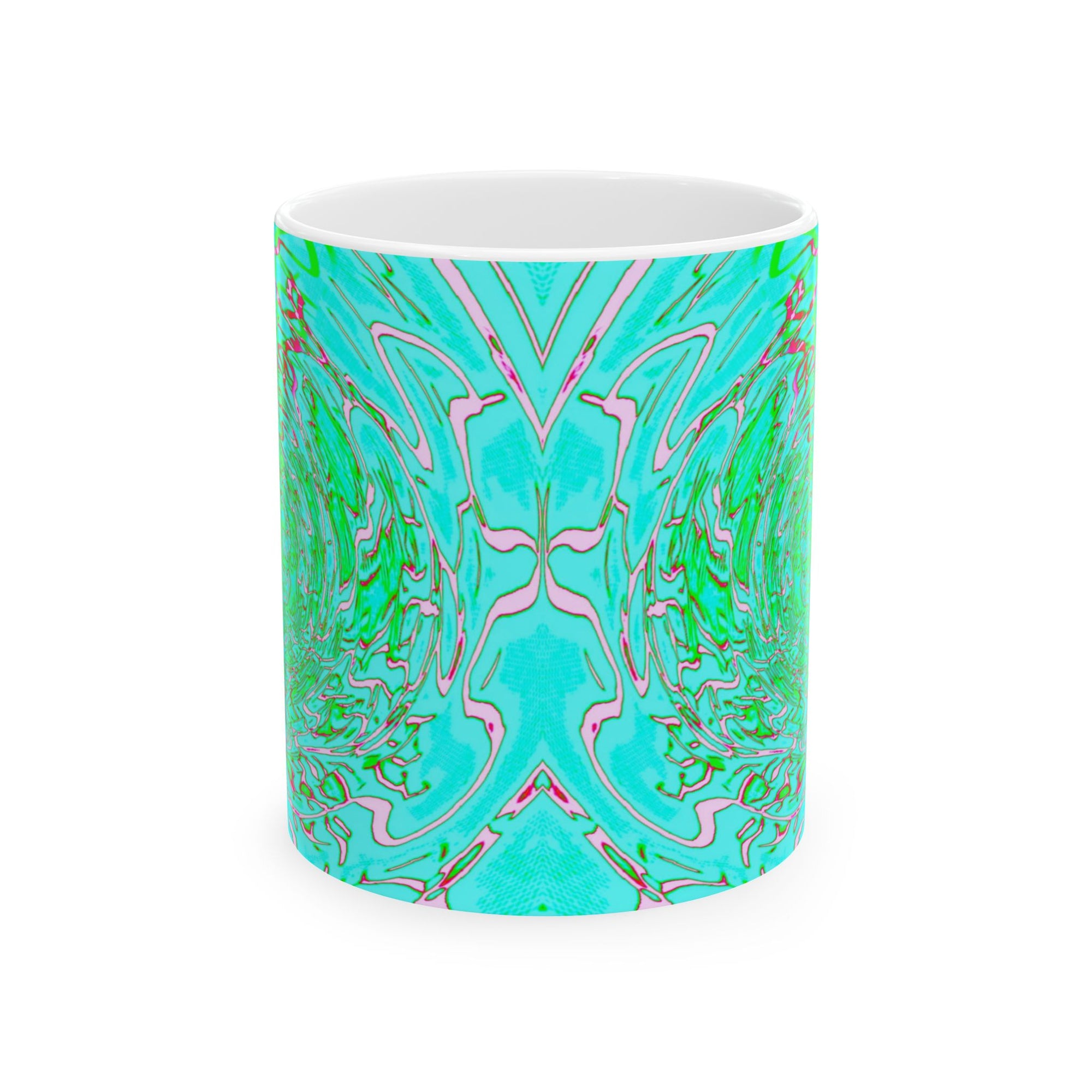 Green Abstract Mug | Modern Ceramic Coffee Cup | Nature Inspired Gift