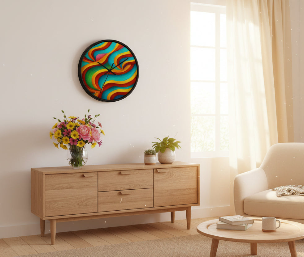 Colorful Wall Clock | Modern Rainbow Clock | Silent Home Decor