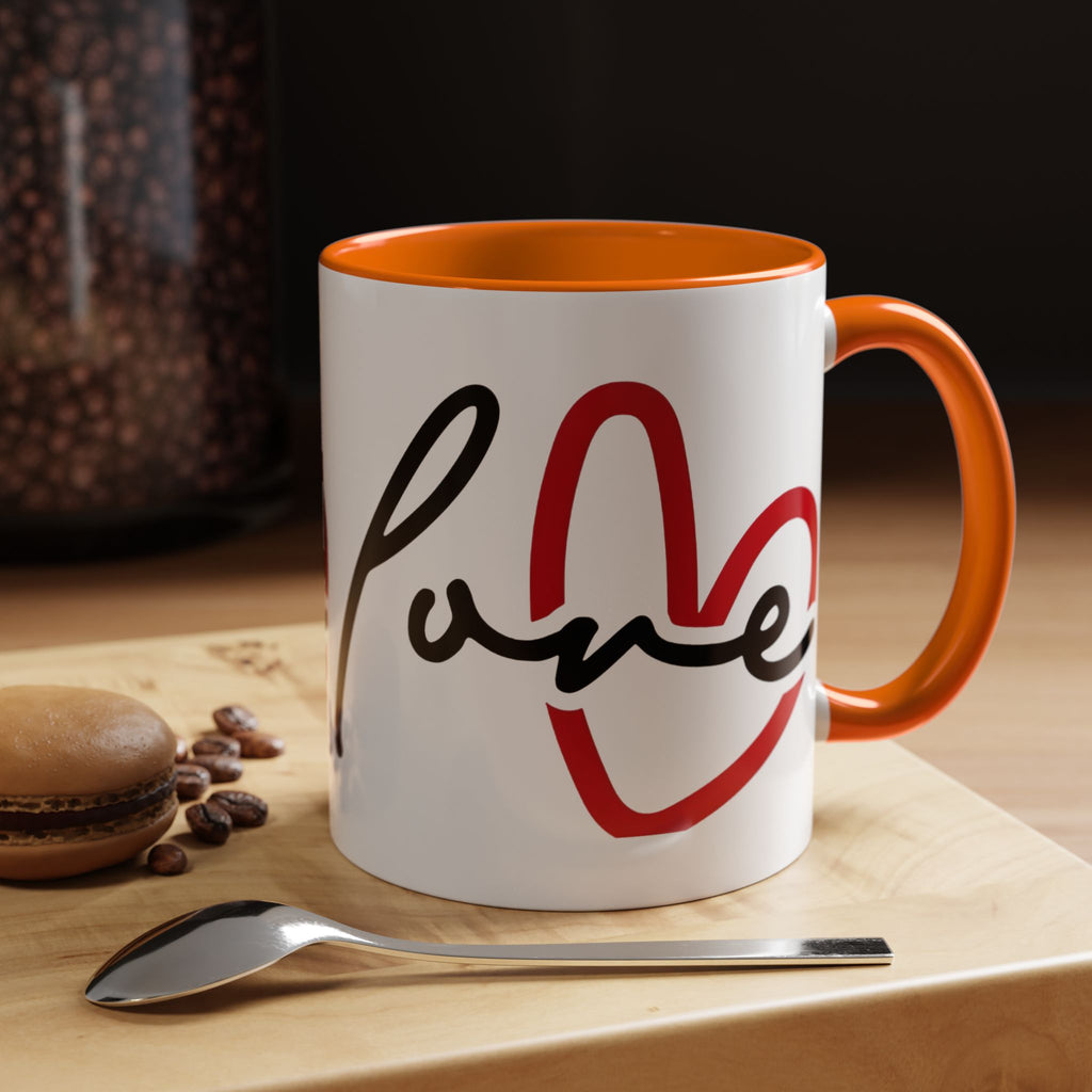 Romantic Love Mug | Heart Script Coffee Cup