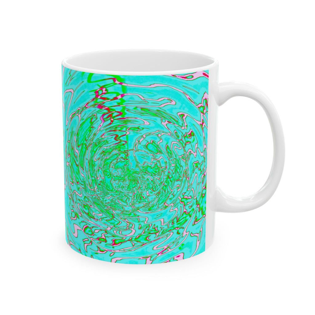 Green Abstract Ceramic Mug for Coffee or Tea, Modern Kitchen Accent & Unique Gift for Nature Lovers and Creative Souls