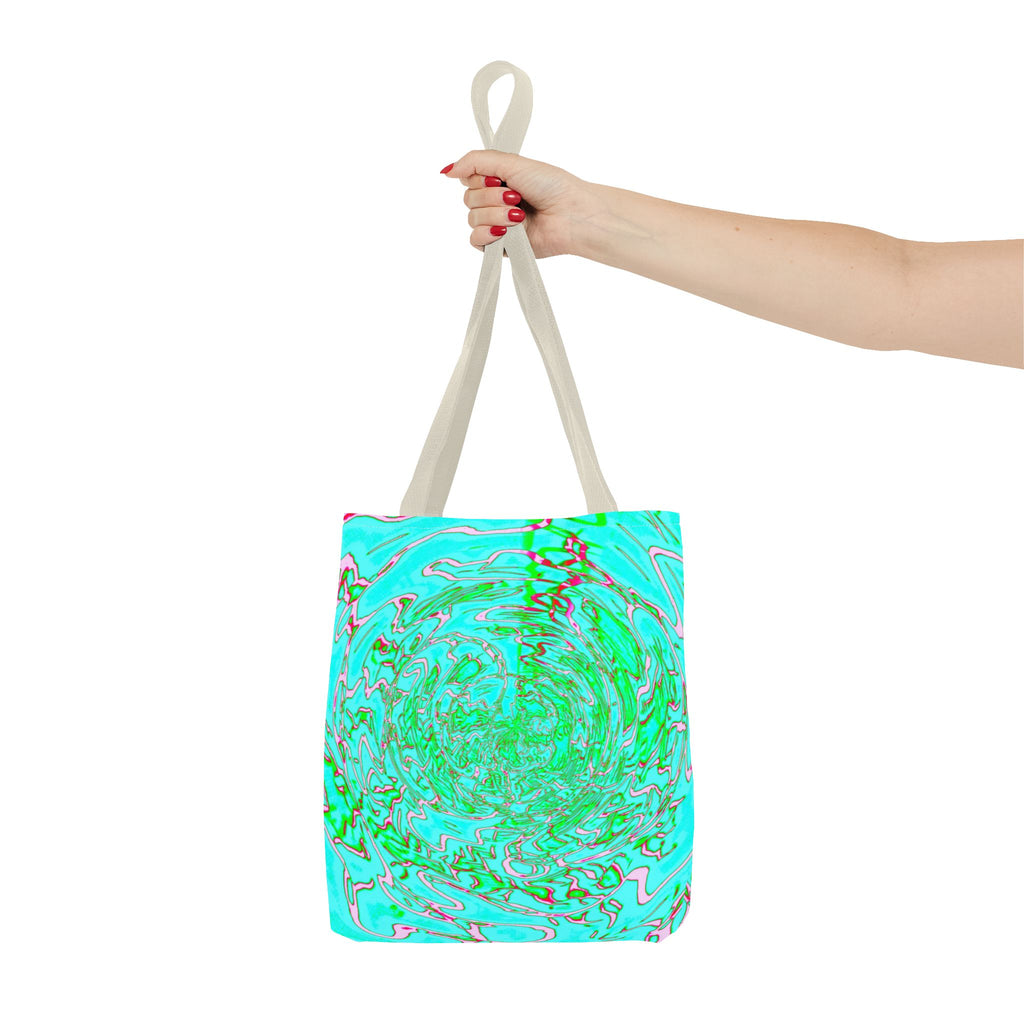 Ocean Swirl Tote Bag | Turquoise Abstract Beach Shopper