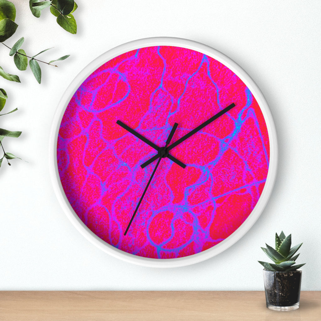 Hot Pink Fuchsia Abstract Wall Clock | Modern Pop Art Home Decor | Silent Unique Gift