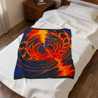 Abstract Spiral Plush Blanket | Cozy Velveteen Throw | Modern Home Decor