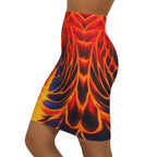Fiery Red Mini Skirt | Abstract Bodycon Skirt | Night Out Outfit