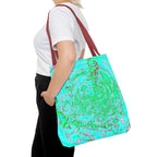 Ocean Swirl Tote Bag | Turquoise Abstract Beach Shopper