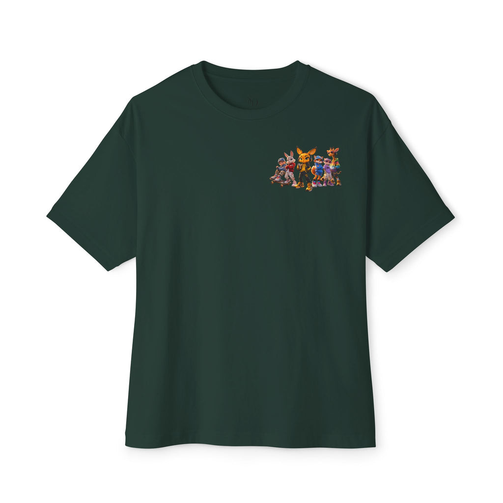 Anthropomorphic Street Crew Tee — Cartoon Fox & Friends Graphic T‑Shirt