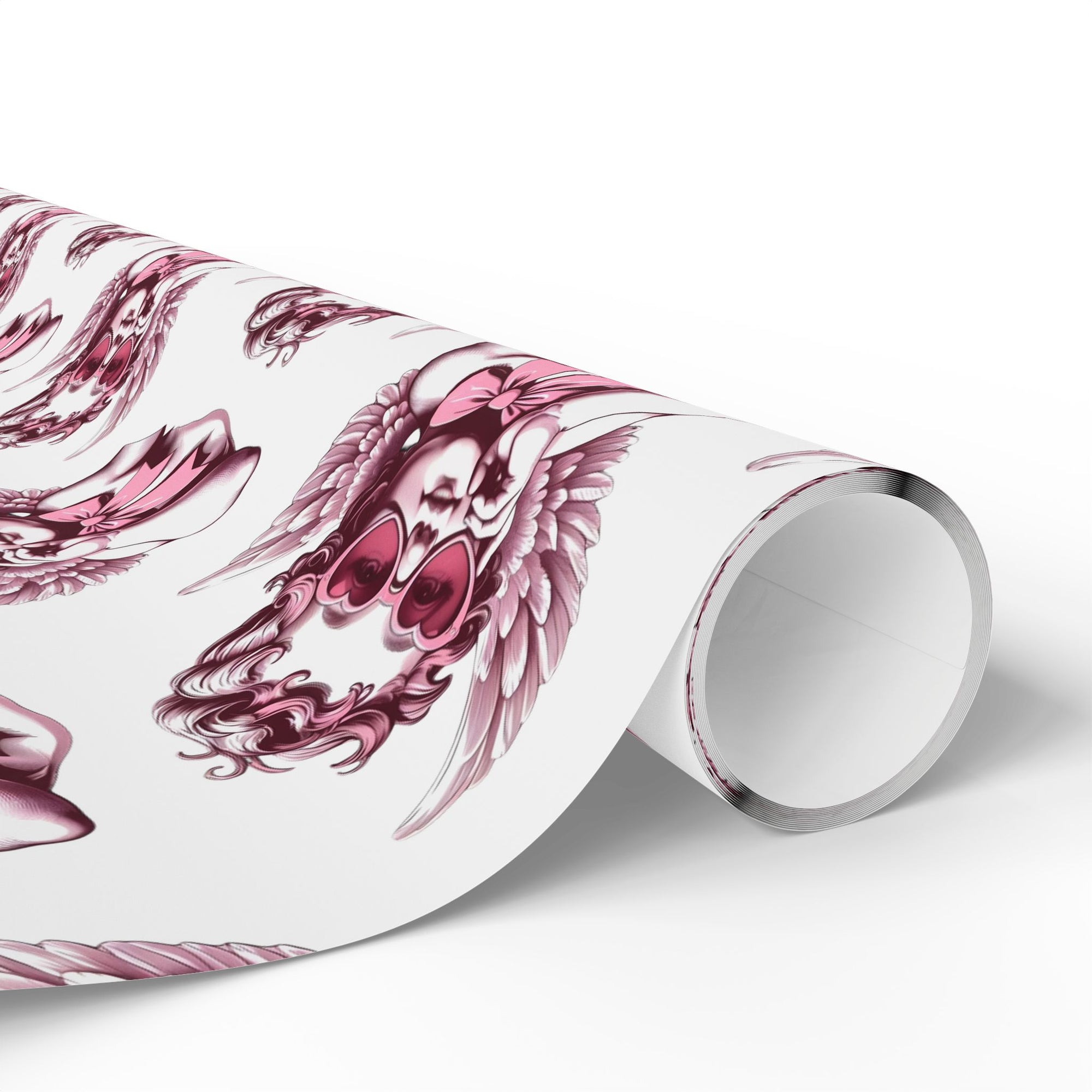 Valentines Day Wrapping Paper with Cherub Angels | Romantic Gift Wrap, Pink Angel Pattern