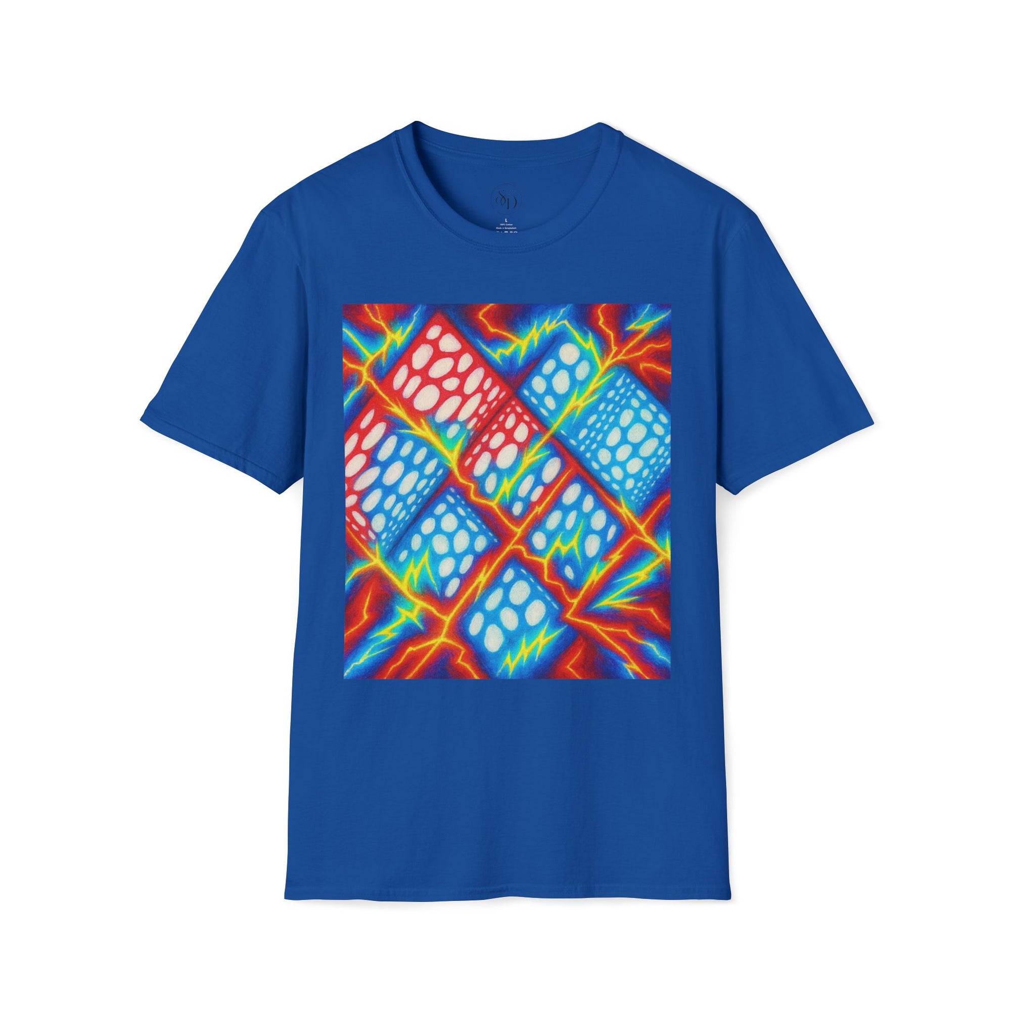 Geometric Neuro-Art T-Shirt | Bold Colorful Unisex Cotton Tee