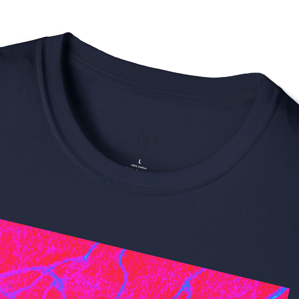 Neon Pink Plasma Abstract Unisex Tee | Vibrant Marble Graphic Shirt
