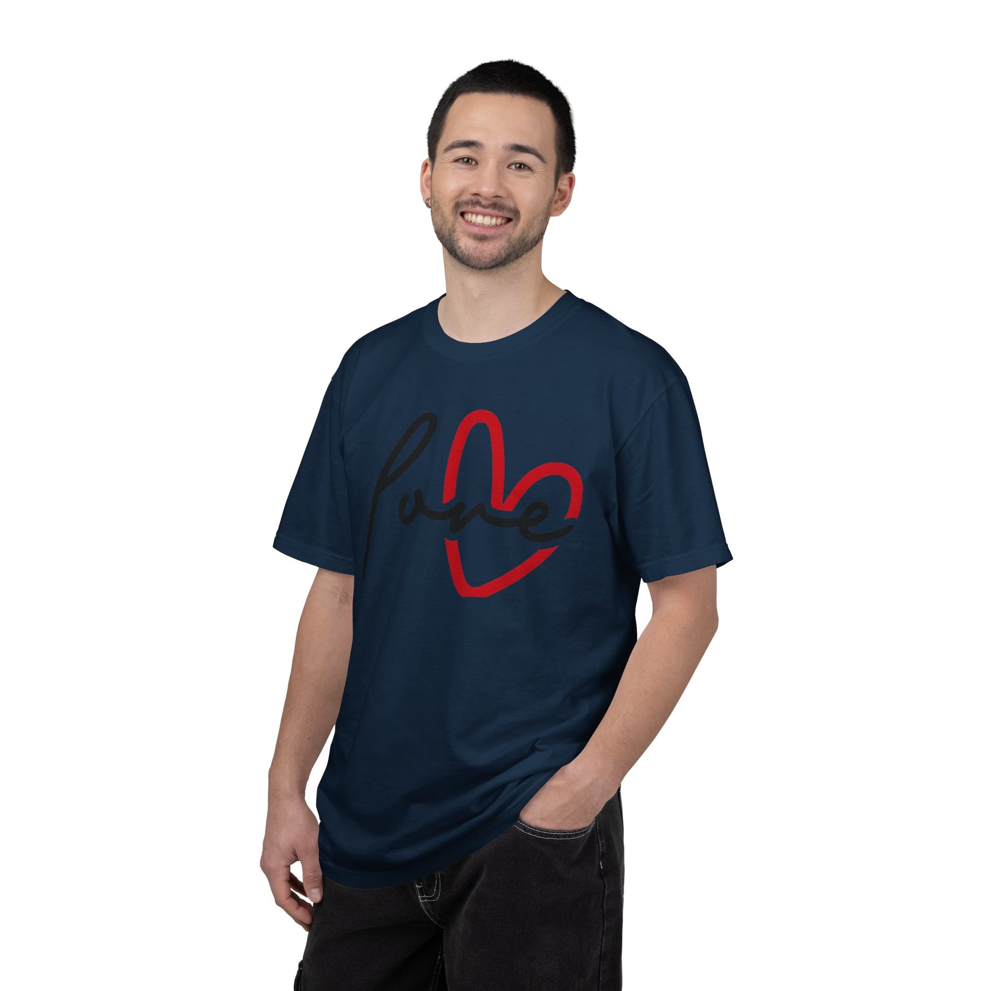 Love Script Heart T-Shirt, Minimalist Valentine's Tee