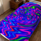 Energy Swirl Plush Blanket | Cozy Velveteen Throw | Mini Power Nap Edition