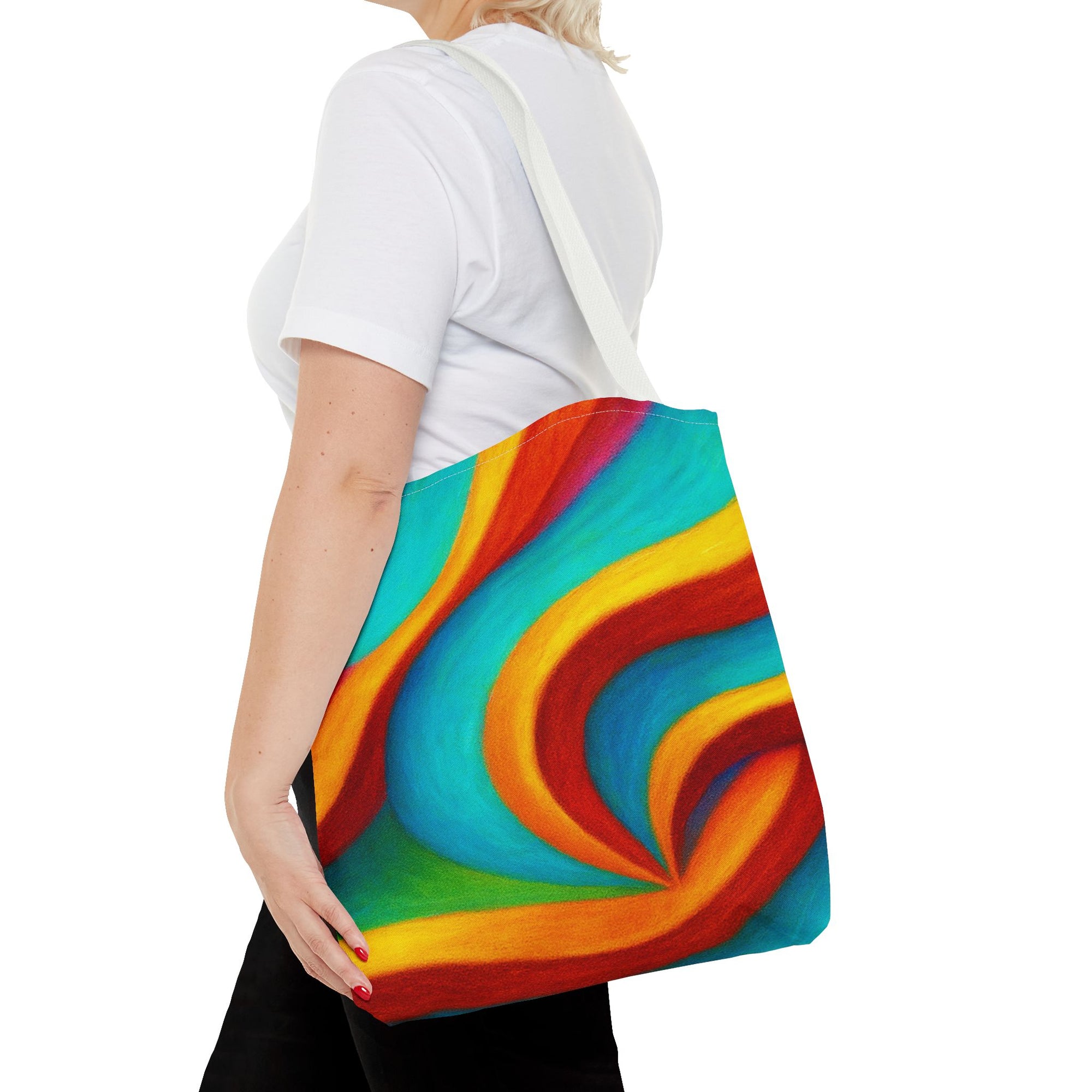 Colorful Swirl Tote Bag | Abstract Rainbow Shopping Bag | Reusable
