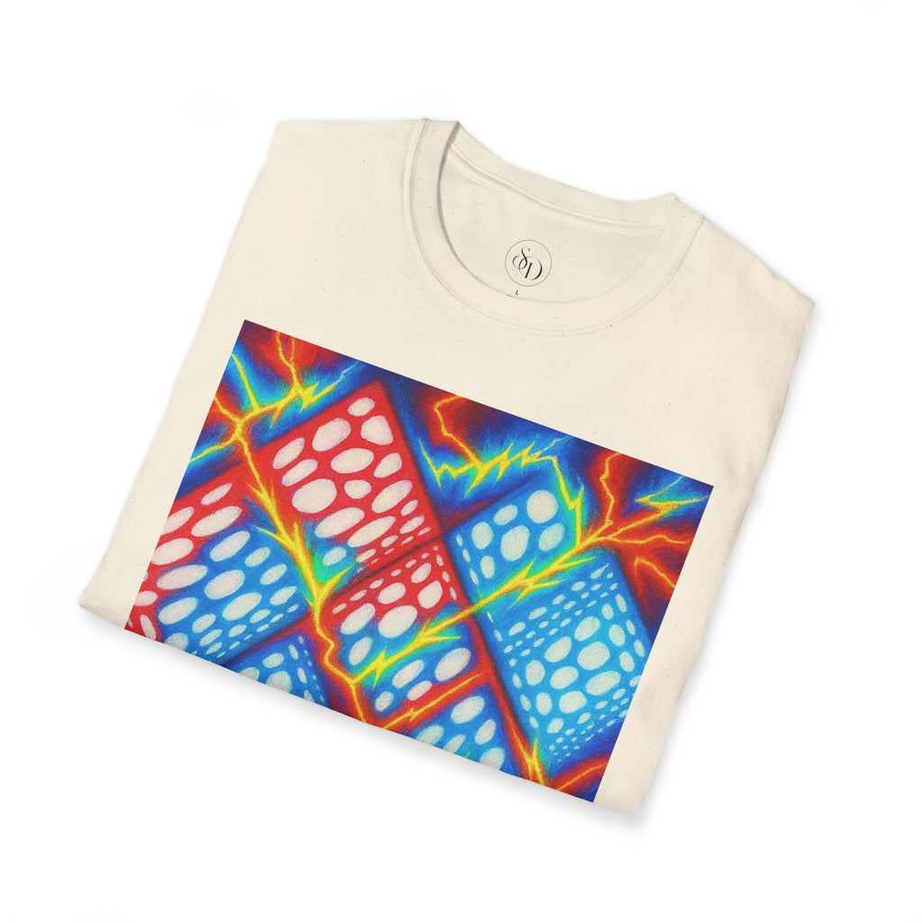 Geometric Neuro-Art T-Shirt | Bold Colorful Unisex Cotton Tee