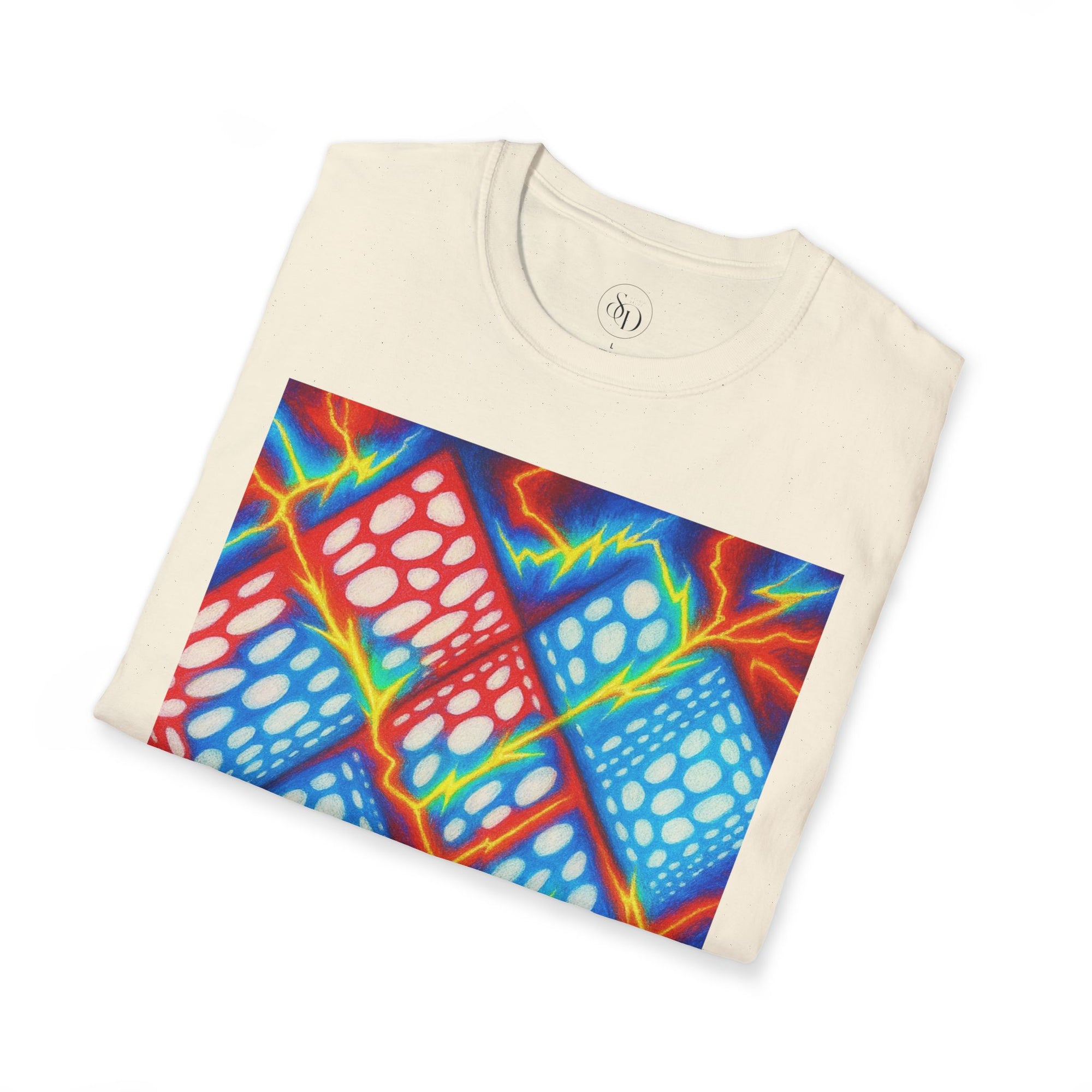 Geometric Neuro-Art T-Shirt | Bold Colorful Unisex Cotton Tee
