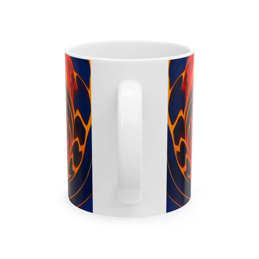 Fire Swirl Mug | Red Orange Abstract Coffee Cup | Bold Art Gift