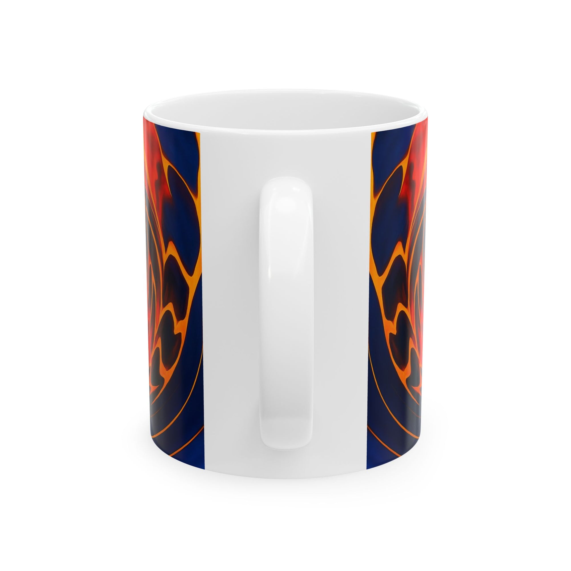 Fire Swirl Mug | Red Orange Abstract Coffee Cup | Bold Art Gift
