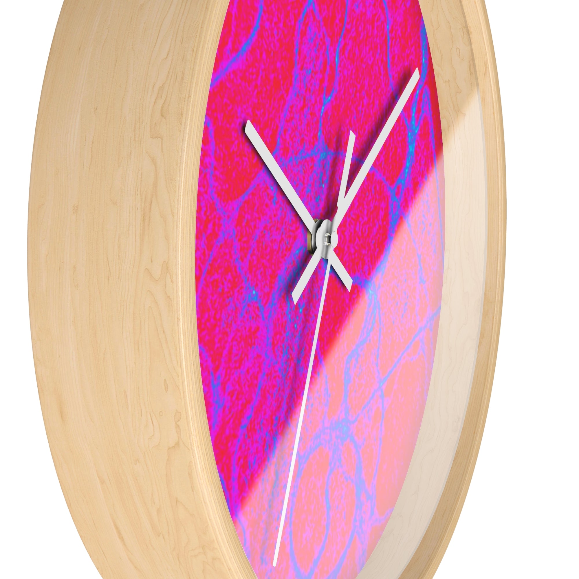 Hot Pink Fuchsia Abstract Wall Clock | Modern Pop Art Home Decor | Silent Unique Gift
