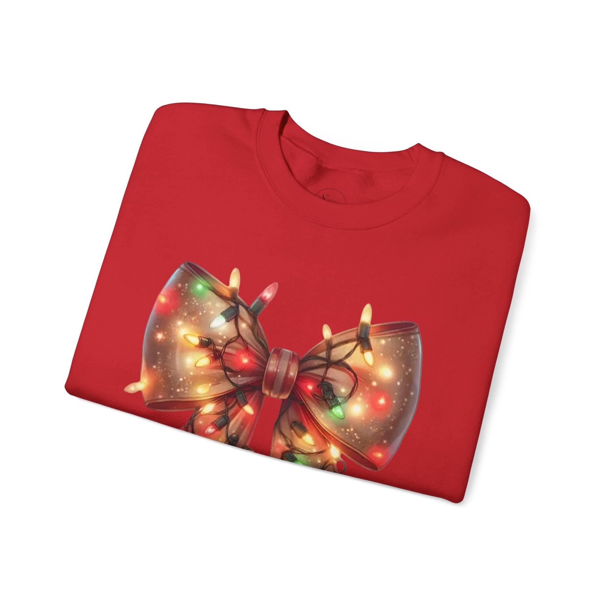 Christmas Bow Sweatshirt | Holiday Lights Crewneck