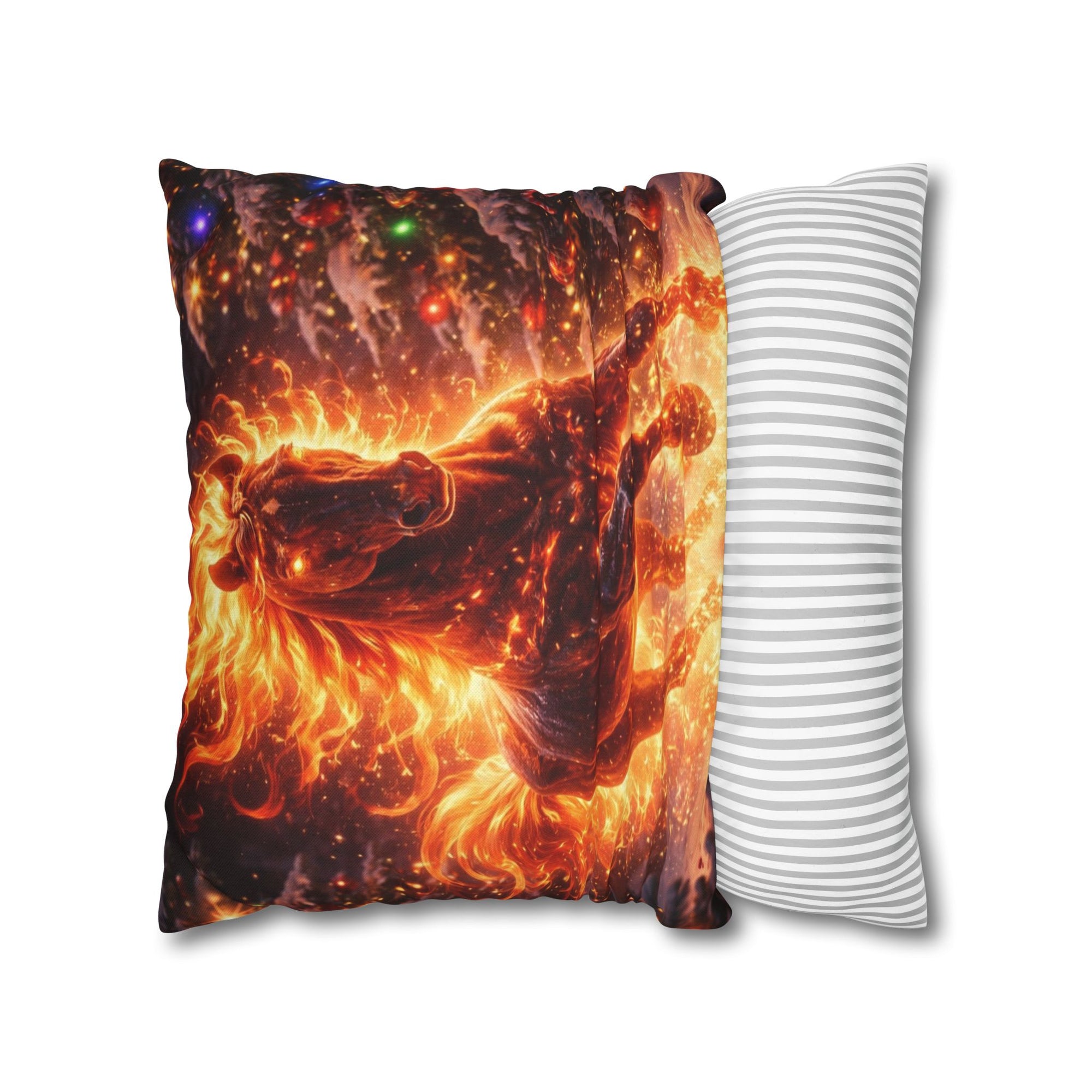 Fire Horse Throw Pillow | Christmas Decorative Cushion