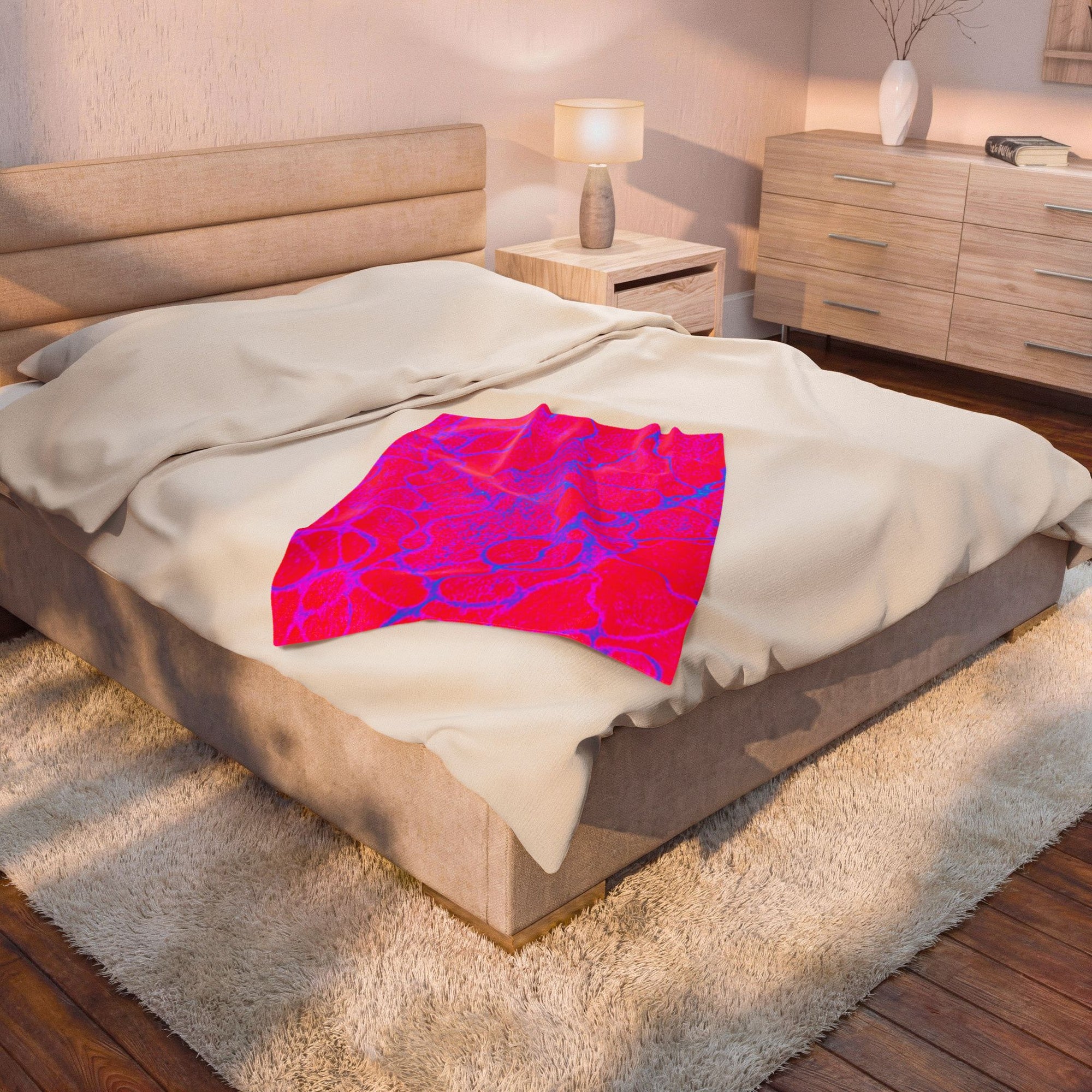 Colorful Plush Blanket | Cozy Velveteen Throw | Modern Home Decor