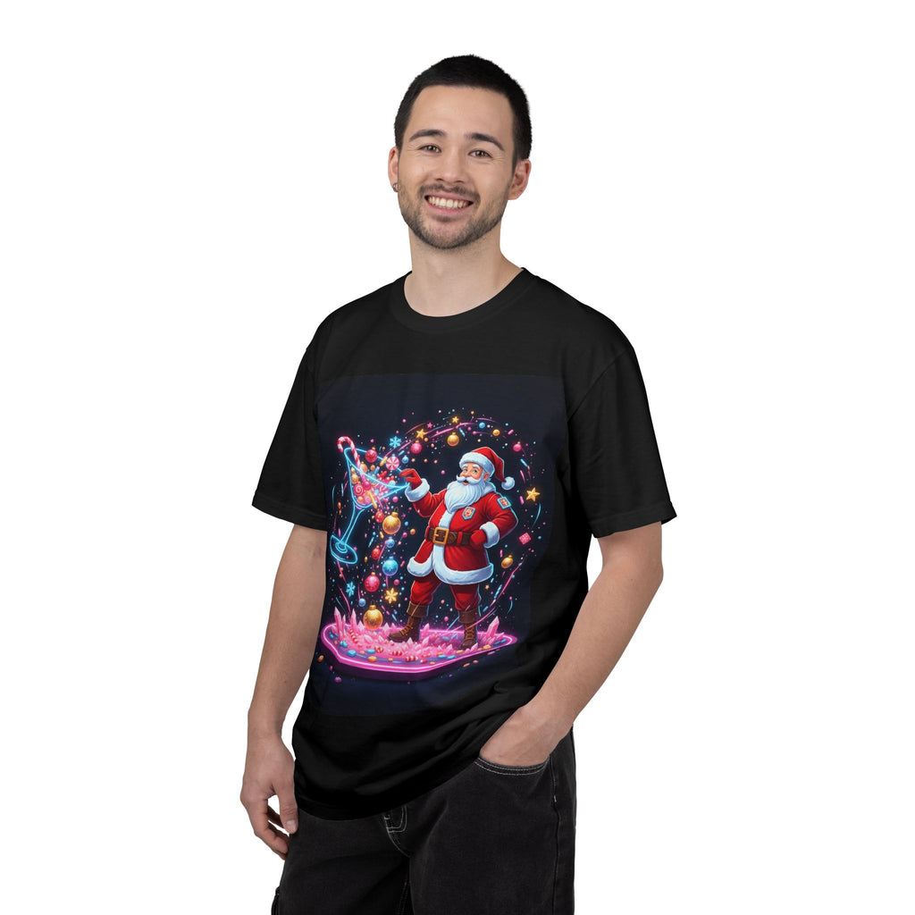 Santa Wizard Illustration T-Shirt | Neon Magical Christmas Tee