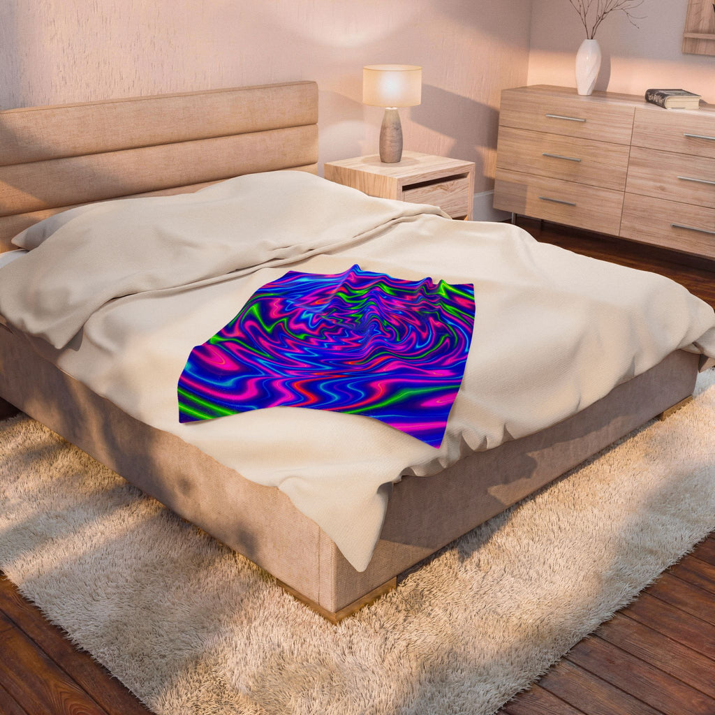 Energy Swirl Plush Blanket | Cozy Velveteen Throw | Mini Power Nap Edition