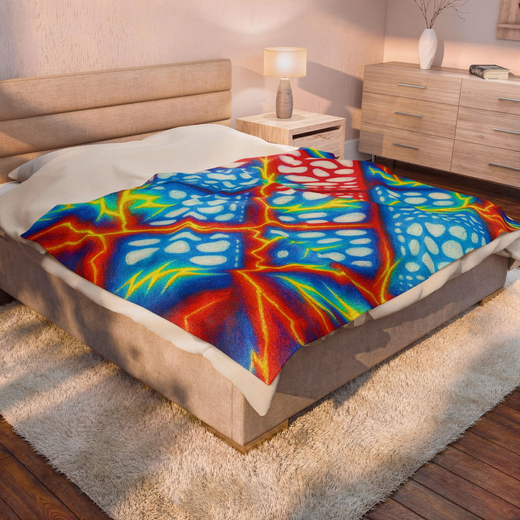 Colorful Plush Blanket | Cozy Velveteen Throw | Kids Room Decor