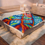 Colorful Plush Blanket | Cozy Velveteen Throw | Kids Room Decor