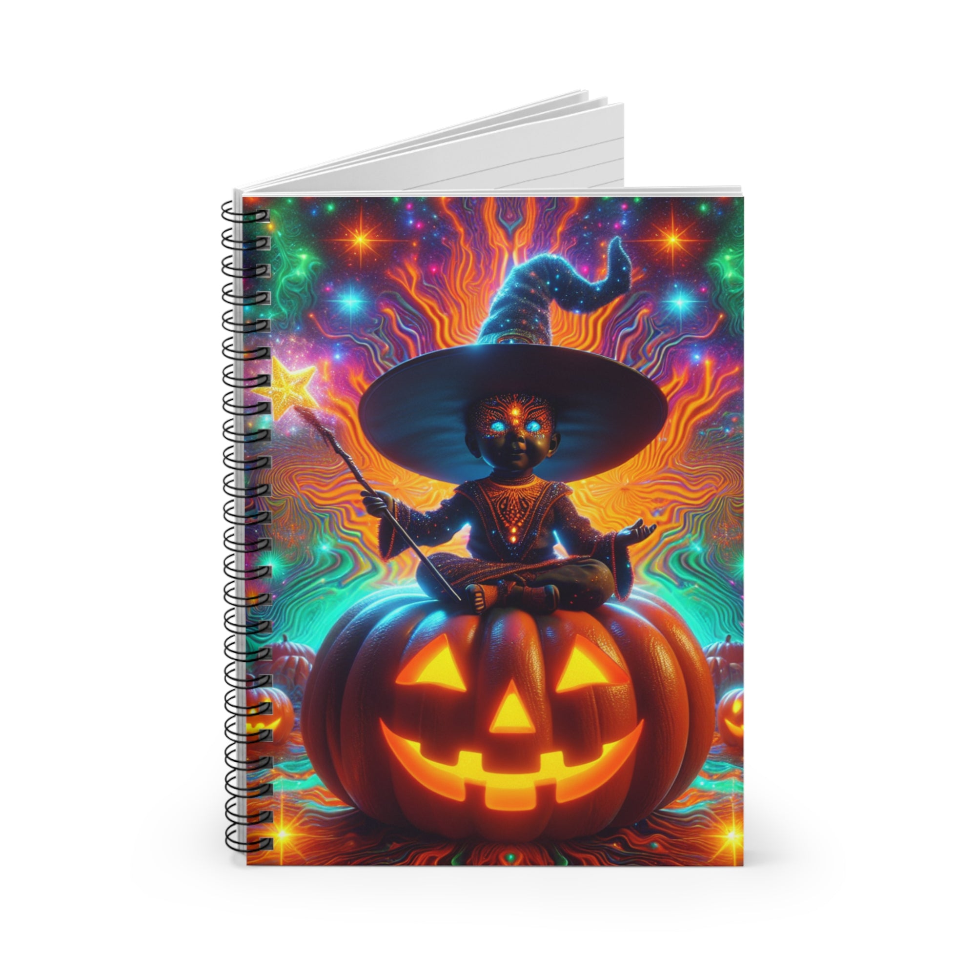 Psychedelic Halloween Notebook | Magic Pumpkin Witch Journal