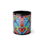 Electric Geometric Mug | Black Abstract Coffee Cup | Modern Art Gift