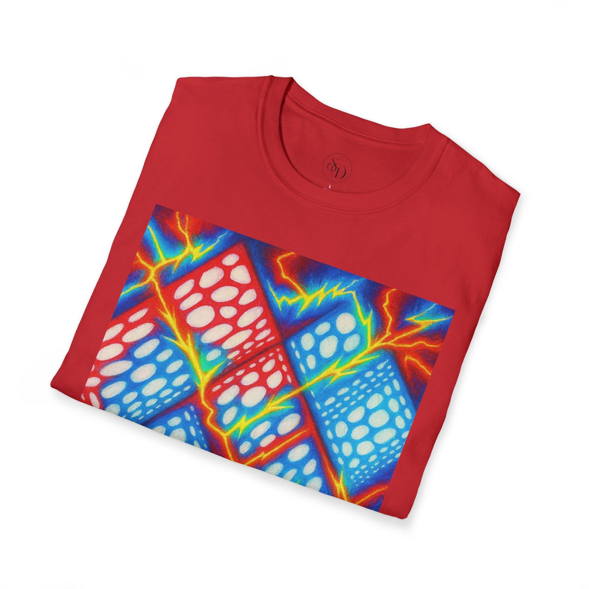 Geometric Neuro-Art T-Shirt | Bold Colorful Unisex Cotton Tee