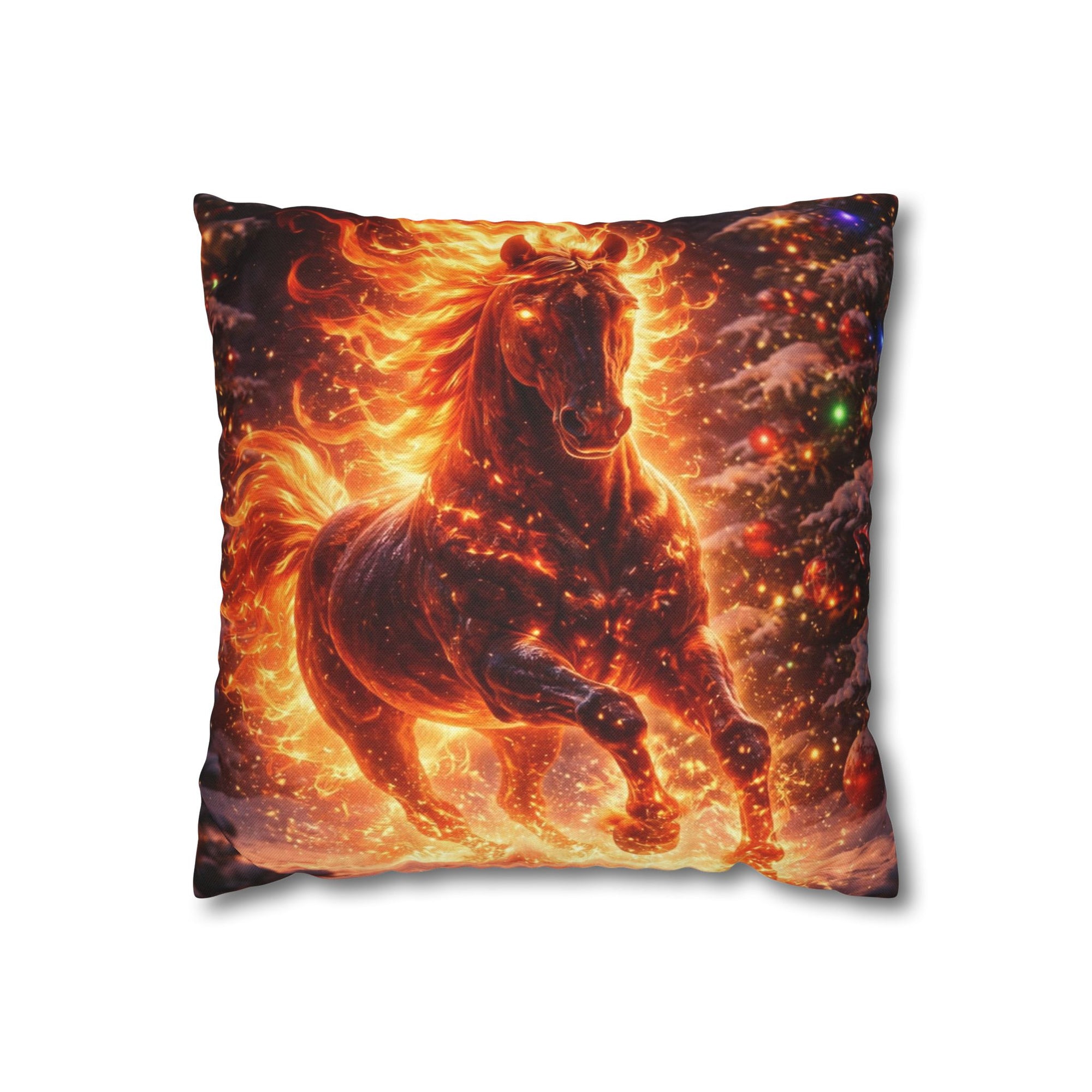 Fire Horse Throw Pillow | Christmas Decorative Cushion