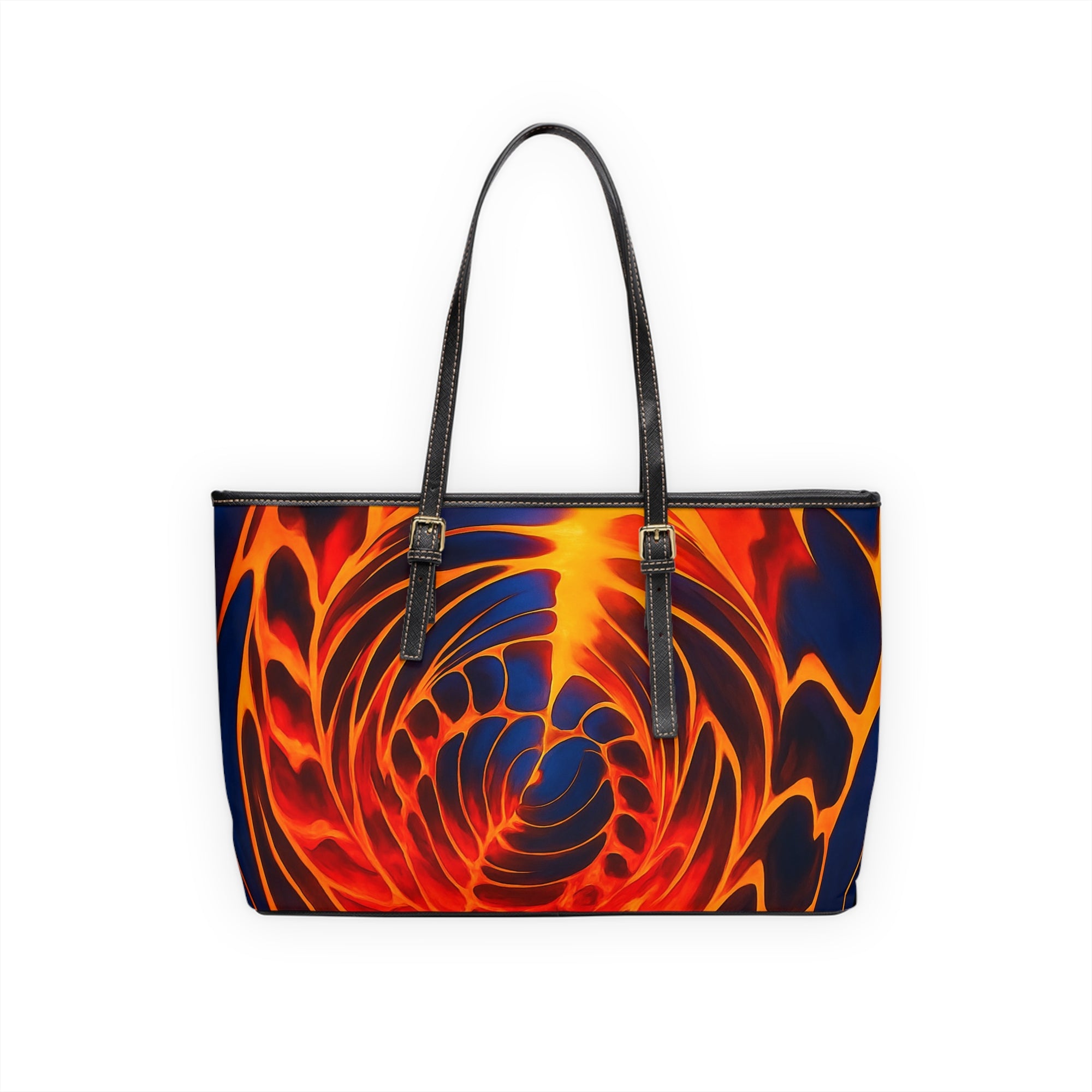 Fiery Spiral Tote Bag | Lava Abstract Shoulder Bag