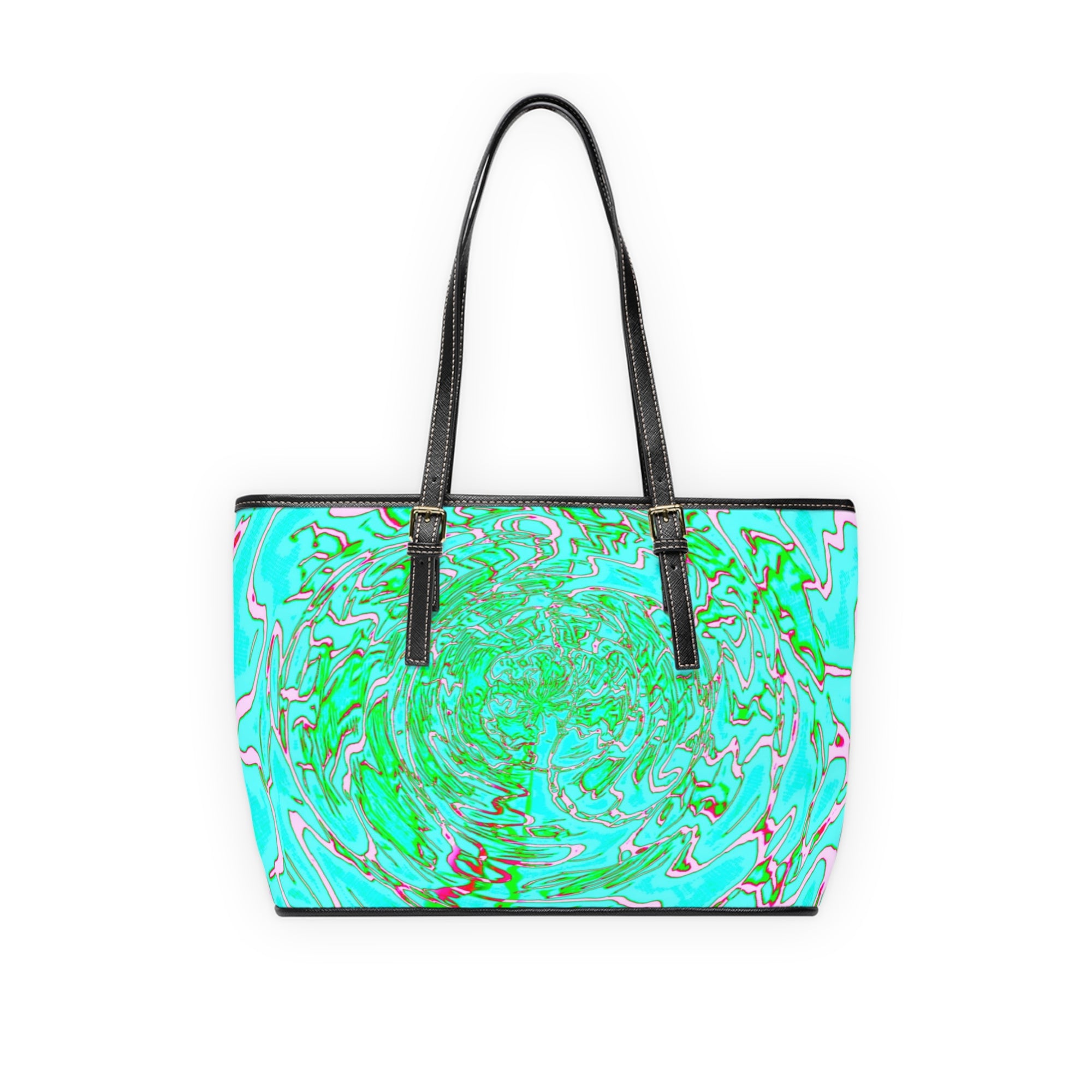 Mint Swirl Tote Bag | Abstract Marble Shoulder Bag