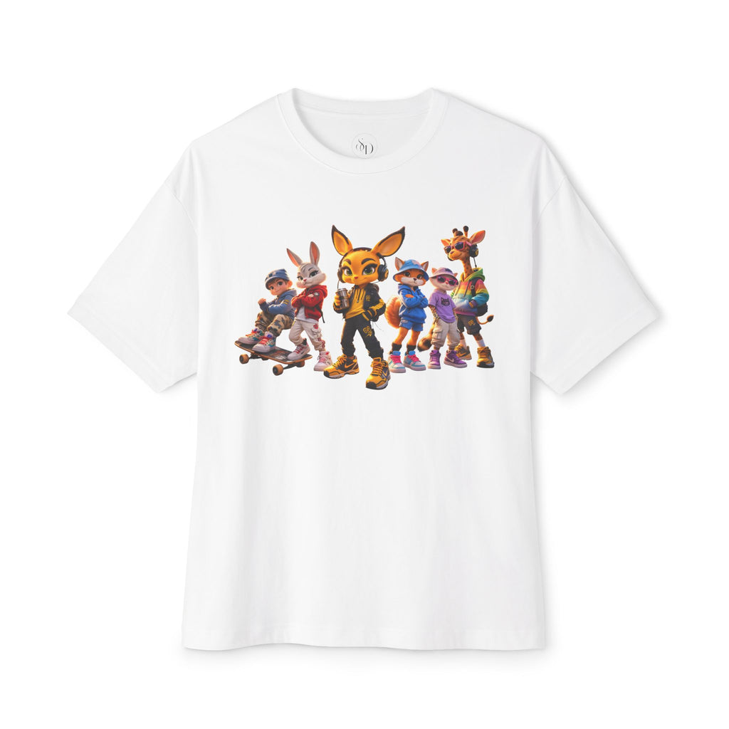 Anthropomorphic Skate Crew Tee — Cartoon Fox & Friends Graphic Shirt