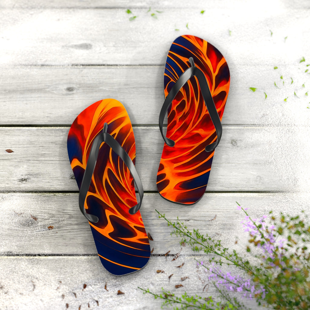 Vibrant Flame Flip Flops | Colorful Summer Beach Sandals