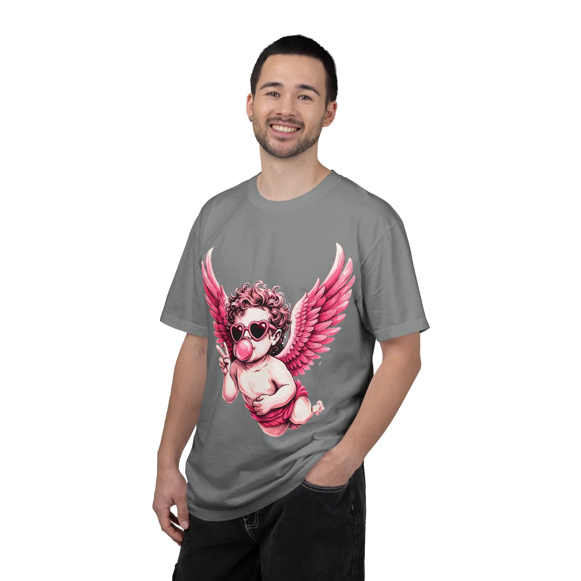 Pink Cherub Angel bubblegum sunglasses T-Shirt | Cupid winged baby graphic