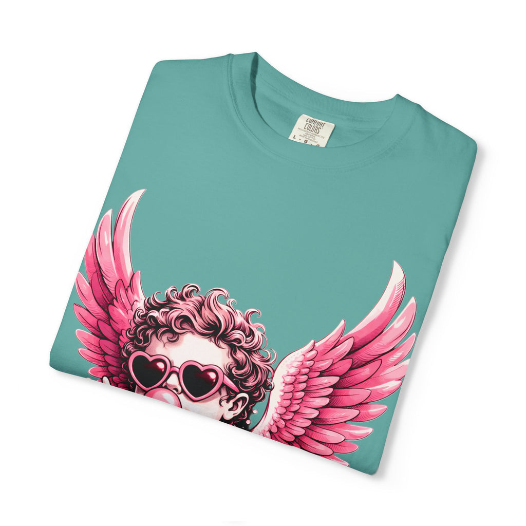 Pink Cherub Angel bubblegum sunglasses T-Shirt | Cupid winged baby graphic