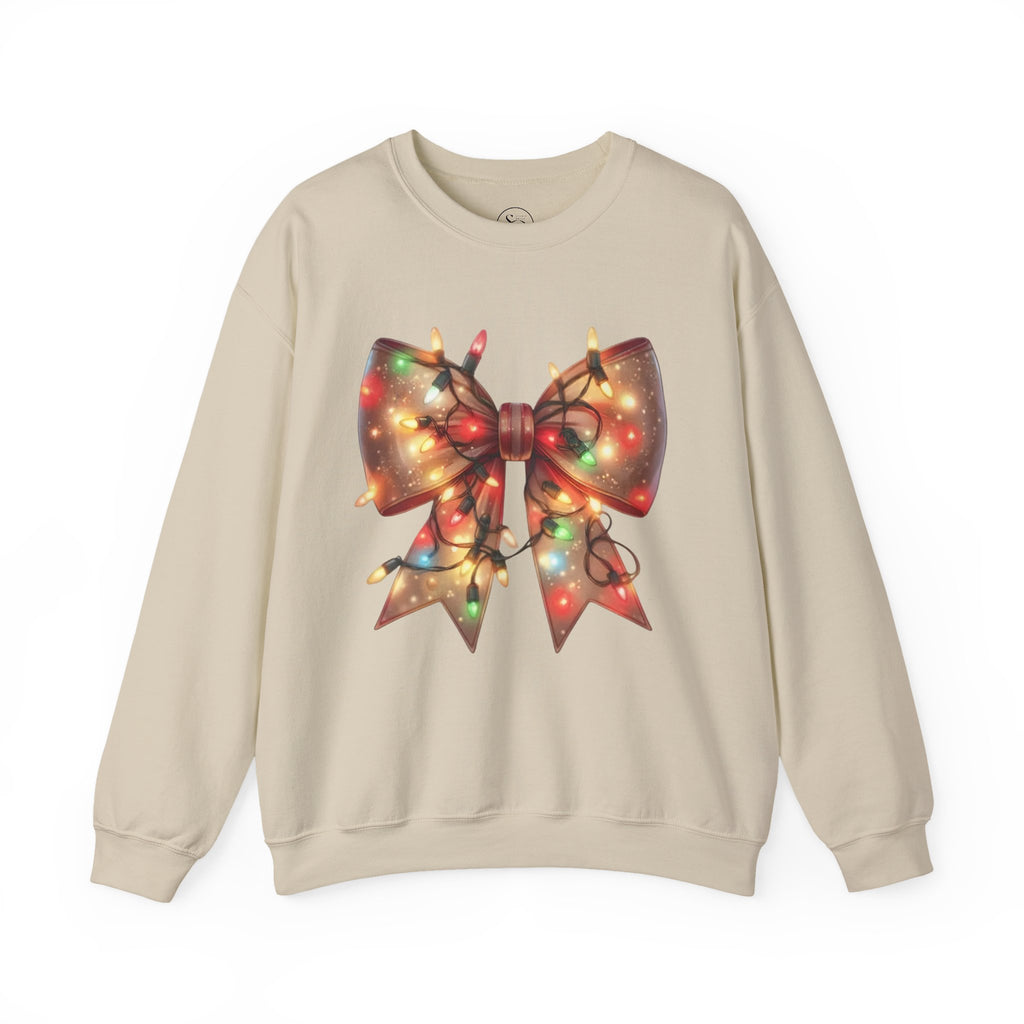 Christmas Bow Sweatshirt | Holiday Lights Crewneck