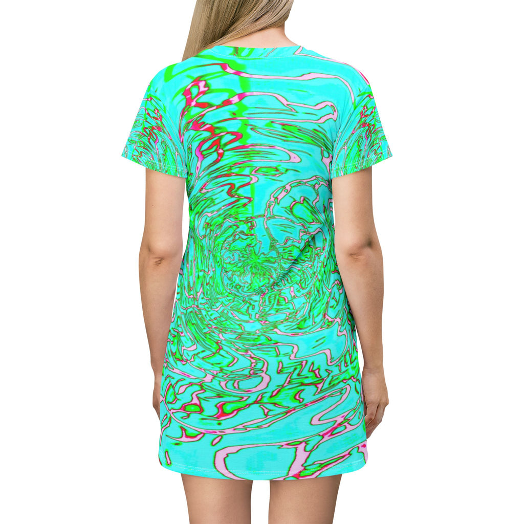 Turquoise Marble T-Shirt Dress | Summer Bodycon Dress | Resort Outfit