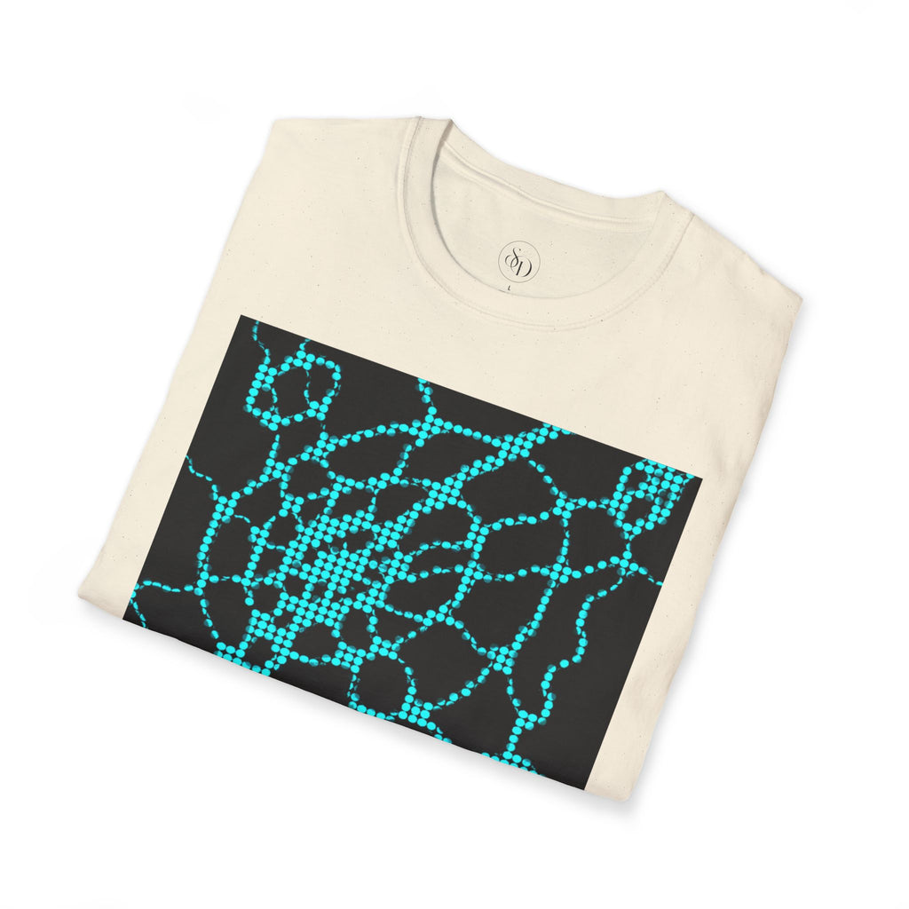 Black & Turquoise Neuro-Art T-Shirt | Soft Cotton Unisex Tee